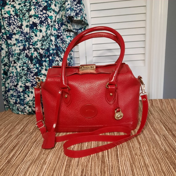 Vintage  Dooney & Bourke Red Doctor Bag and Dust B