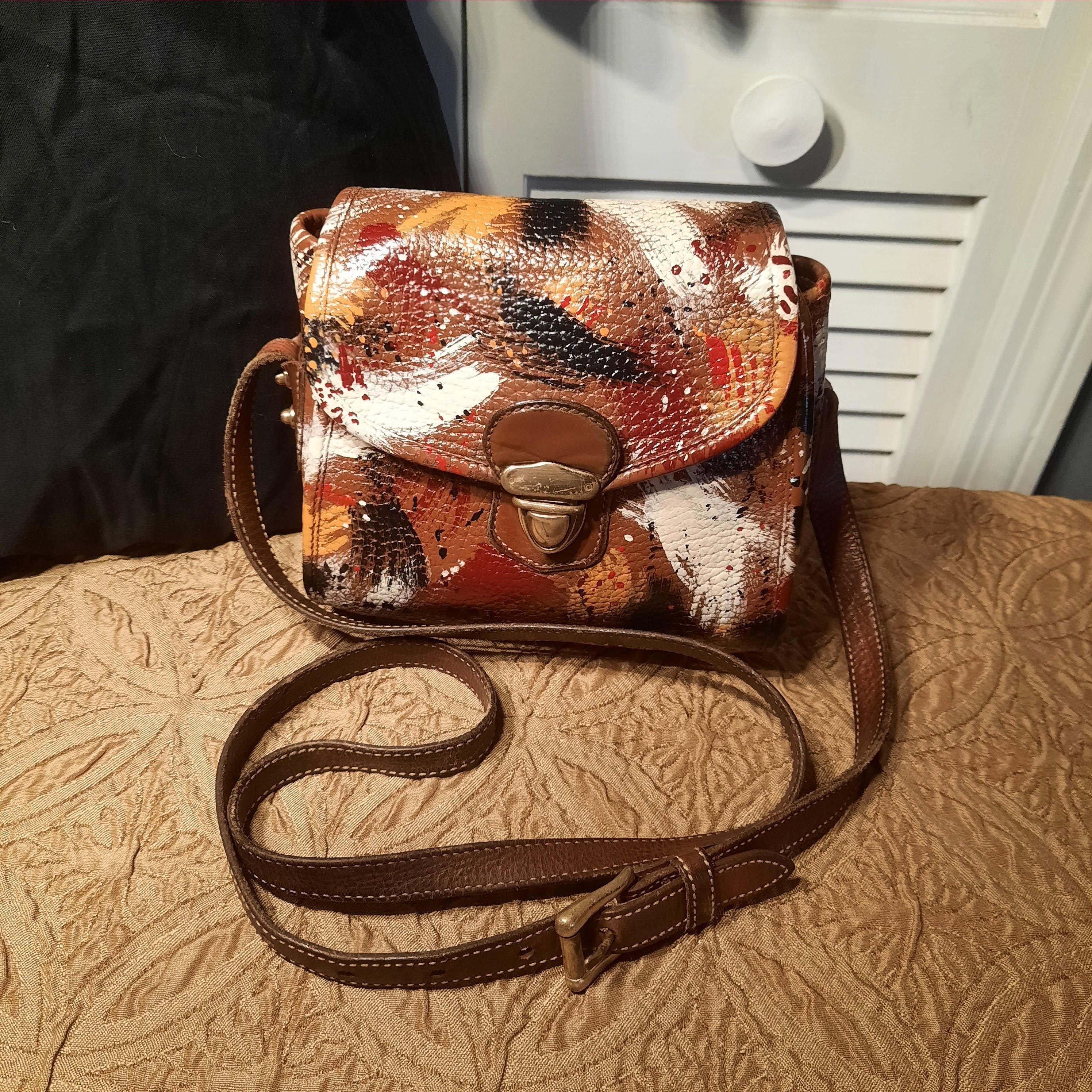 Vintage Hand Painted Dooney & Bourke Small Crossbody Custom Dooney