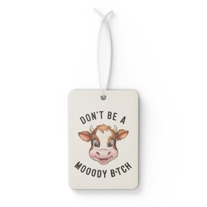 Deodorante per auto Moody Cow / Umorismo rustico, accessorio impertinente (Auto nuova, Pino, Ghiaccio nero) immagine 8