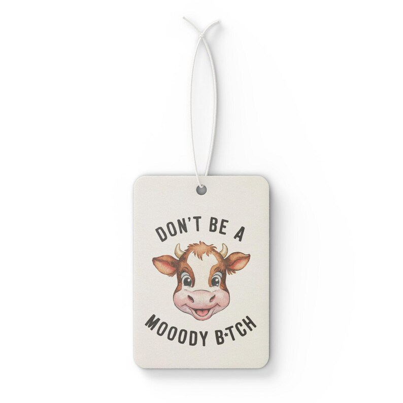 Deodorante per auto Moody Cow / Umorismo rustico, accessorio impertinente (Auto nuova, Pino, Ghiaccio nero) immagine 8