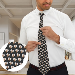 Custom Heart Face Necktie | Dad Gift | Grandpa Tie Gift | Birthday Necktie Gift | Personalized Photo Necktie | Tie Gift