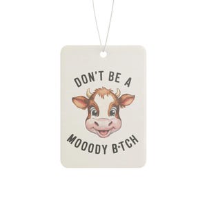 Deodorante per auto Moody Cow / Umorismo rustico, accessorio impertinente (Auto nuova, Pino, Ghiaccio nero) immagine 9