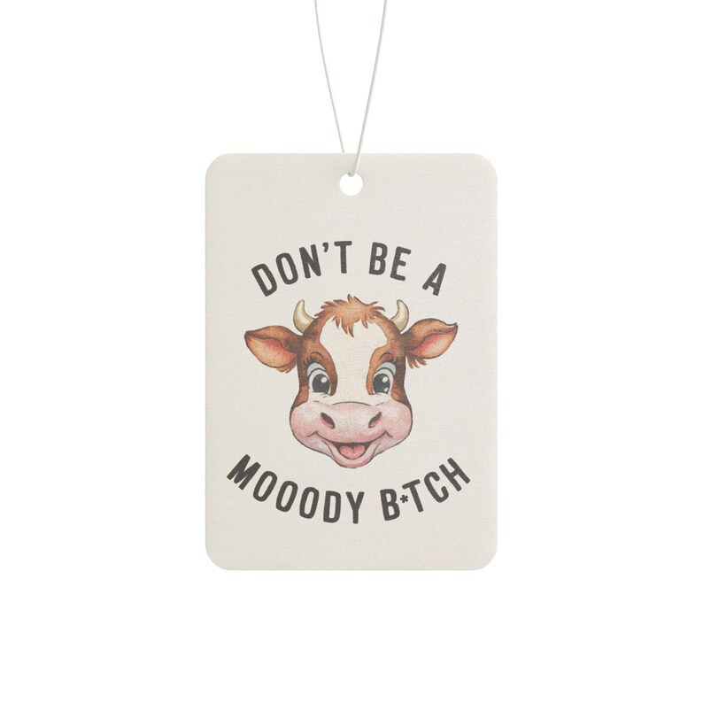Deodorante per auto Moody Cow / Umorismo rustico, accessorio impertinente (Auto nuova, Pino, Ghiaccio nero) immagine 9