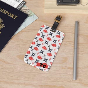 Anime Luggage Tag - Perfect Travel Accessory, Customizable ID Tag for Suitcases, Leather Strap Luggage Tag, Personalized Initial Luggage Tag