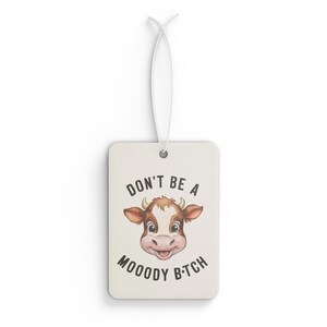 Deodorante per auto Moody Cow / Umorismo rustico, accessorio impertinente (Auto nuova, Pino, Ghiaccio nero) immagine 7