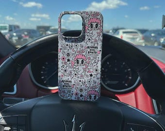 Capa fina para iPhone Angel Devil Bichota Season Karol G | Rosa Bichota Season | Produtos Karol G | Acessórios Karol G | Capa de encaixe