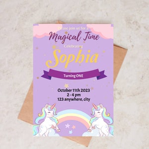 Unicorn Birthday Invitation