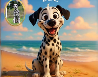 Retrato personalizado de mascota estilo caricatura, Retrato de mascota personalizado a partir de una foto, Ilustración de mascota adorable, Retrato digital de mascota, Retrato de mascota estilo Pixar