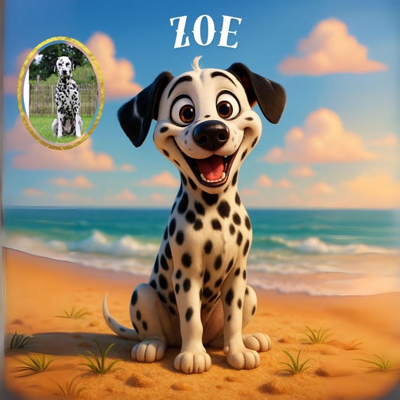 Custom Cartoon Pet Portrait, Personalized Pet Portrait from Photo, Cute Pet Illustration, Digital Pet Portrait,Pixar-Style Pet Portrait,
