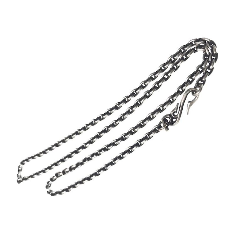 Geoxideerde zilveren ketting, S925 sterlingzilveren schakelketting, gotische slanghaaksluiting, Viking-hangerketting, zware zilveren ketting afbeelding 7