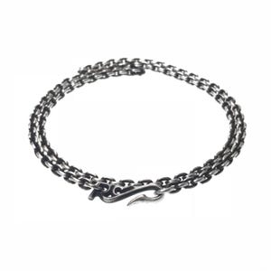 Geoxideerde zilveren ketting, S925 sterlingzilveren schakelketting, gotische slanghaaksluiting, Viking-hangerketting, zware zilveren ketting afbeelding 6