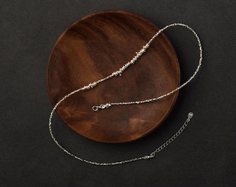 S990 puur zilveren kralenketting, minimalistische sleutelbeenketting dames, elegante verstelbare zilveren sieraden voor gelaagdheid, cadeau voor haar