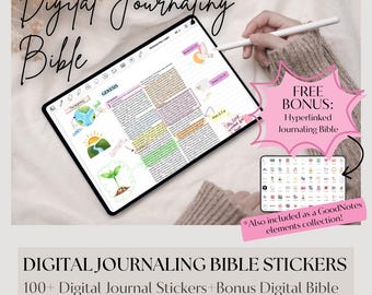 Cyfrowa Biblia | Prowadzenie dziennika i robienie notatek | Ponad 100 cyfrowych naklejek + interaktywny plik PDF z bonusem w postaci cyfrowej Biblii