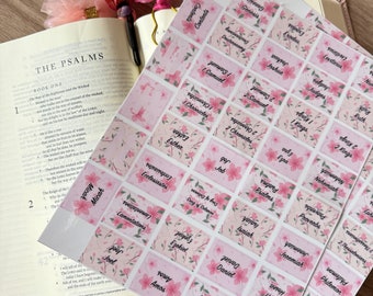 Pretty Pink Floral Bible Tabs