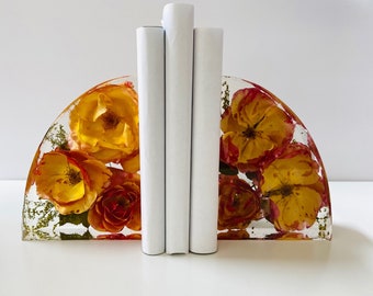 Custom Floral Bookends 7 inch