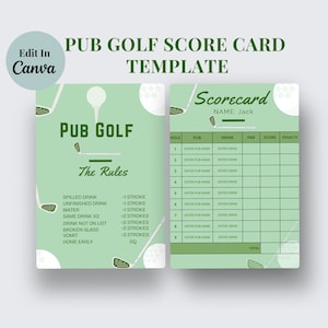 Carte de pointage de golf pour pub Golf pour pub Jeux d'enterrement de vie de jeune garçon