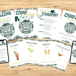 Camp Bachelorette Signs Camp Bachelorette Decor Bachelorette Welcome Signs Camping Bachelorette Itinerary Bachelorette Bar Sign Invite Bach