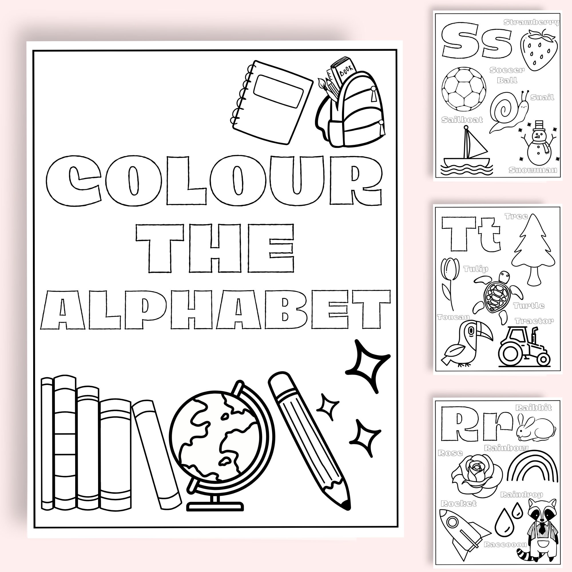 Alphabet Coloring Book Teacher Colouring Sheet Kid Color for Preschool ...