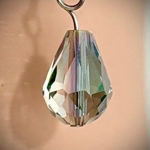 hypoallergenic earrings with transparent drop-shaped crystal image 2