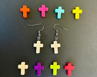 cross dangling earrings