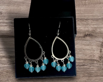 boucles d’oreilles argent en forme de goutte