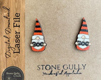 Boo Gnome Stud Earrings Svg, Laser File
