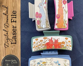 Cottontail Hair Clip Collection SVG, 4 Bunny Designs