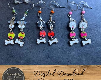 Dogs Charm Earrings SVG, Laser File
