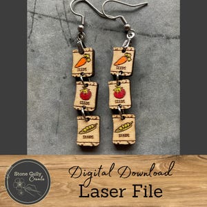 Gemüsesamen Paket Charm Ohrring SVG, Laser-Datei