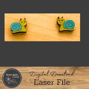Süße Schnecke Ohrstecker SVG, digitale Laserdatei