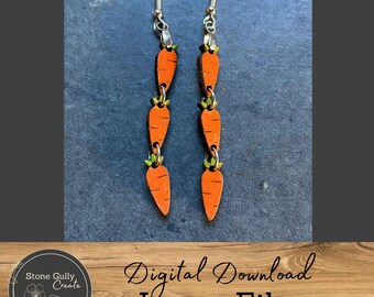 Carrots Charm Earrings SVG Laser Files