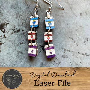 Jam Jelly Jars Charm Earring SVG, Laser File