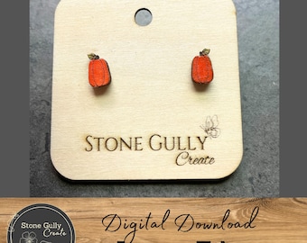 Pumpkin Stud Earrings SVG, Laser File