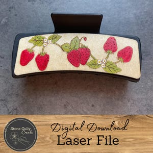 Wild Strawberry Hair Clip SVG, Laser File