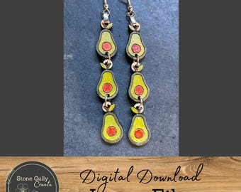 Avocado Charm Earrings SVG Laser File