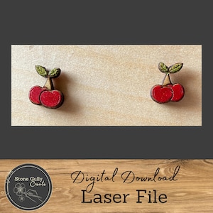 Cherry Stud Earring SVG, Laser File