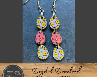Easter Egg Charm Earrings SVG Laser File