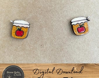 Apple Butter Stud Earrings Svg, Laser File