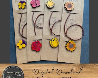 フラワーチャームブックマークSVGセット（パッケージファイル付き）