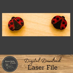 Lady Bug Stud Earring SVG, Digital Laser File
