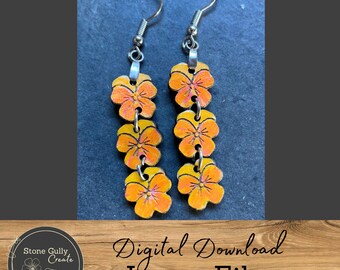 Pansy Charm Earrings SVG Laser File