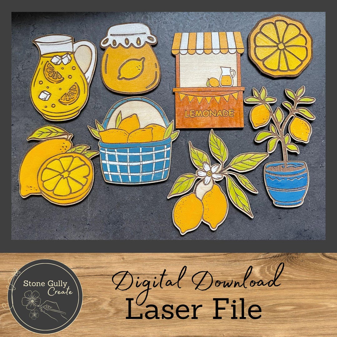 Lemon Magnets Lemon Magnet Set SVG, Laser Files - Etsy