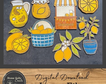 Lemon Magnet Set SVG, Laser Files