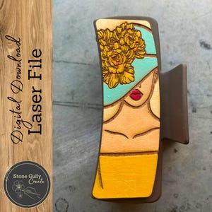 Lady in a Hat Hair Clip SVG, Laser File.