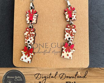 Presents Charm Earrings SVG, Laser File