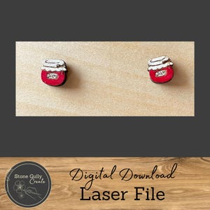Jam Jar Stud Earring SVG, Laser File