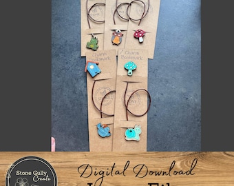 キノコと森の生き物のチャームブックマークSVGセット（パッケージファイル付き）