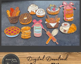 Bakery Magnet Set SVG, Laser File