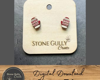 Mittens Stud Earring SVG, Laser File