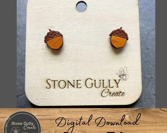 Acorn Stud Earring SVG, Laser File